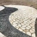 甘肃 黄金麻冰裂纹地铺石工地铺装案例