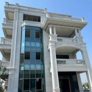 甘肃 白麻花岗岩别墅外墙干挂效果展示