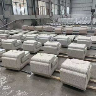 甘肃 白麻花岗岩异形加工-石凳，坐凳