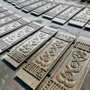 甘肃 黄金麻花岗岩外墙雕刻板