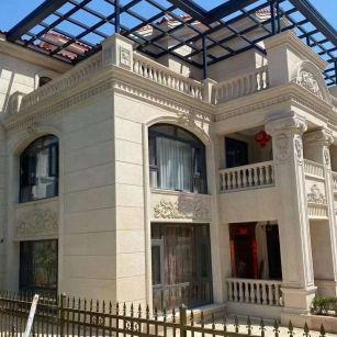 甘肃 黄金麻花岗岩荔枝面别墅外墙干挂