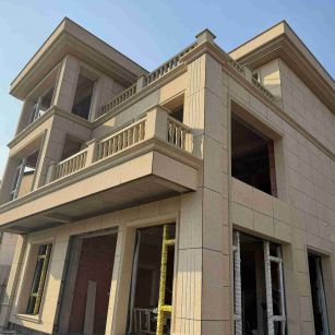 甘肃 黄金麻花岗岩石材荔枝面外墙干挂效果展示