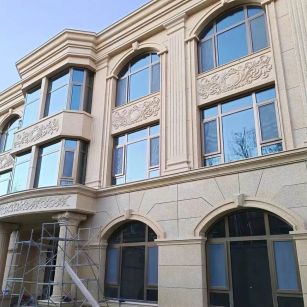 甘肃 黄金麻花岗岩别墅外墙干挂