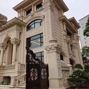 甘肃 黄金麻花岗岩别墅外墙干挂效果展示