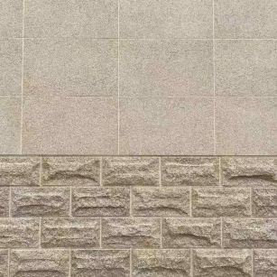 甘肃 黄金麻自然面蘑菇石配荔枝面干挂