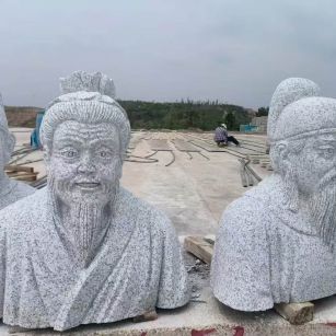 甘肃 白麻花岗岩石材人物立体雕刻