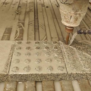 甘肃 芝麻白花岗岩石材盲人石、盲道石、盲点石