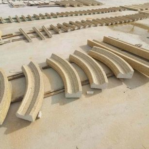 甘肃 黄金麻花岗岩别墅线条