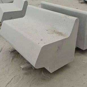 甘肃 芝麻白花岗岩异形坐凳，石凳