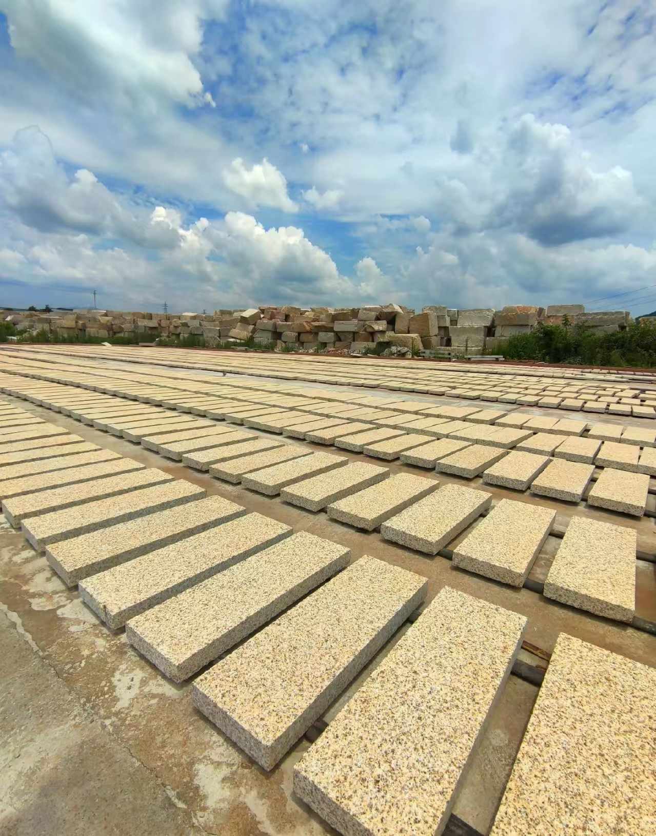 甘肃 黄金麻荔枝面花岗岩石材地铺石防护中