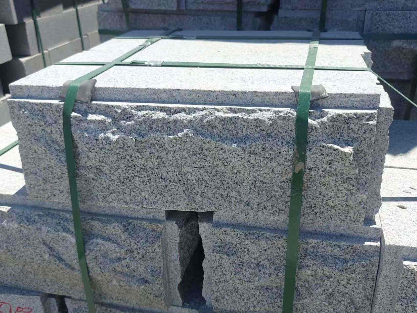 甘肃 芝麻白花岗岩自然面成品