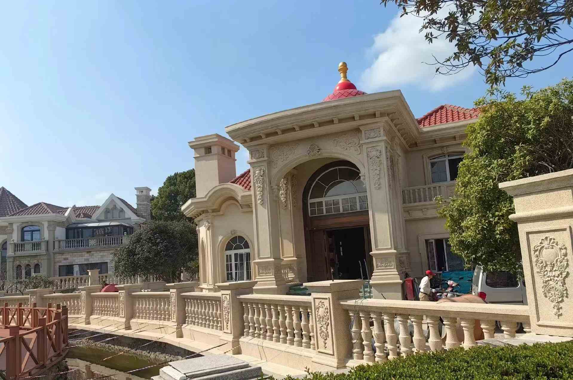 甘肃 黄金麻花岗岩欧式别墅