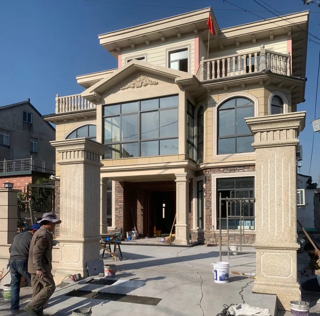 甘肃 黄金麻花岗岩荔枝面别墅外墙干挂私家专属