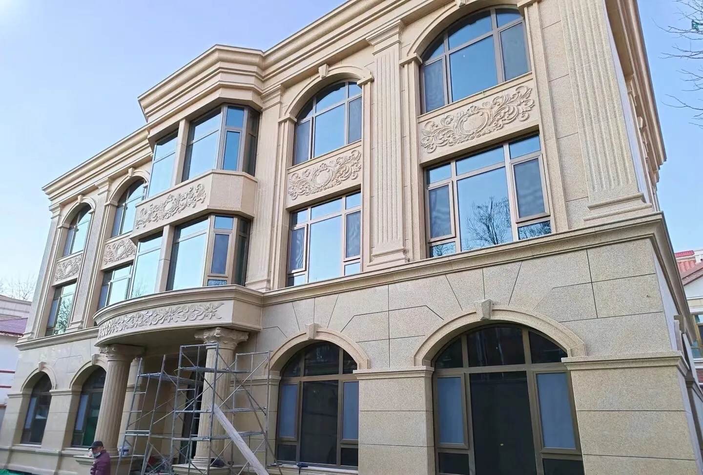 甘肃 黄金麻花岗岩别墅外墙干挂